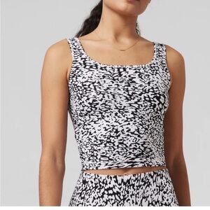 Athleta Workout Top Black and White Patterned Size SP